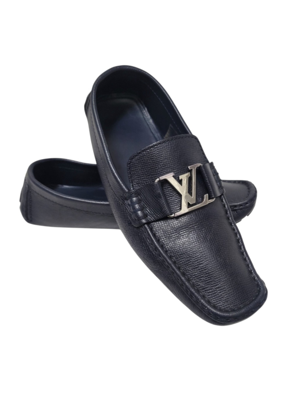 Louis Vuitton Men's Authentic Navy Monte Carlo Moccasin Driver Loafers size 8
